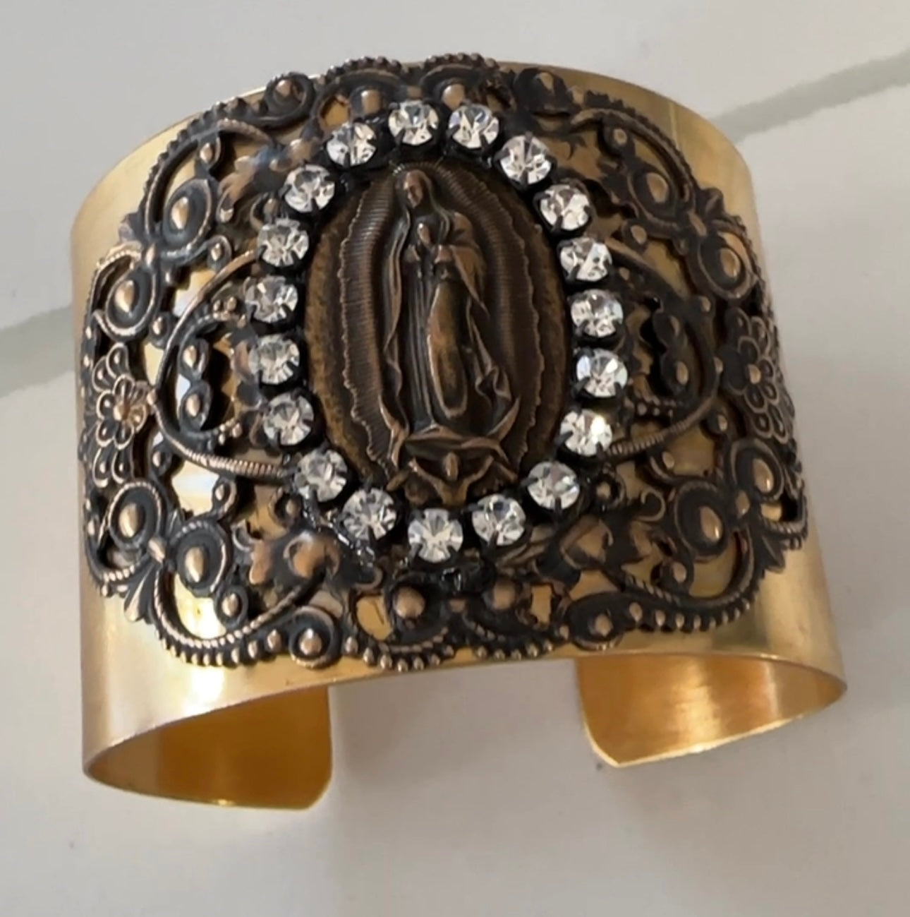 Mother Mary Swarovski Cuff